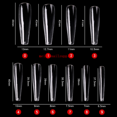 (NT-03) Long coffin nail tips